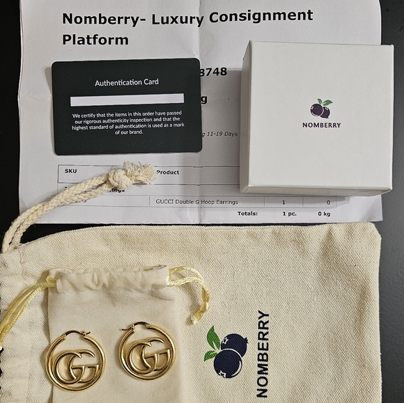 Gucci Gold GG Logo Earrings Authentic Repurposed Luxury Earrings - Picture 5 of 5